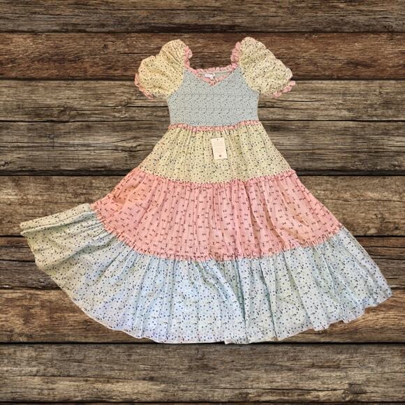 NWT Ivy City Co Emily Spring Patchwork Dress Milkmaid Cottagecore Size Medium - Picture 3 of 12